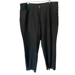 Lane Bryant Linen Blend Solid Black Dress Pants Women Plus Size 20/2X Pockets